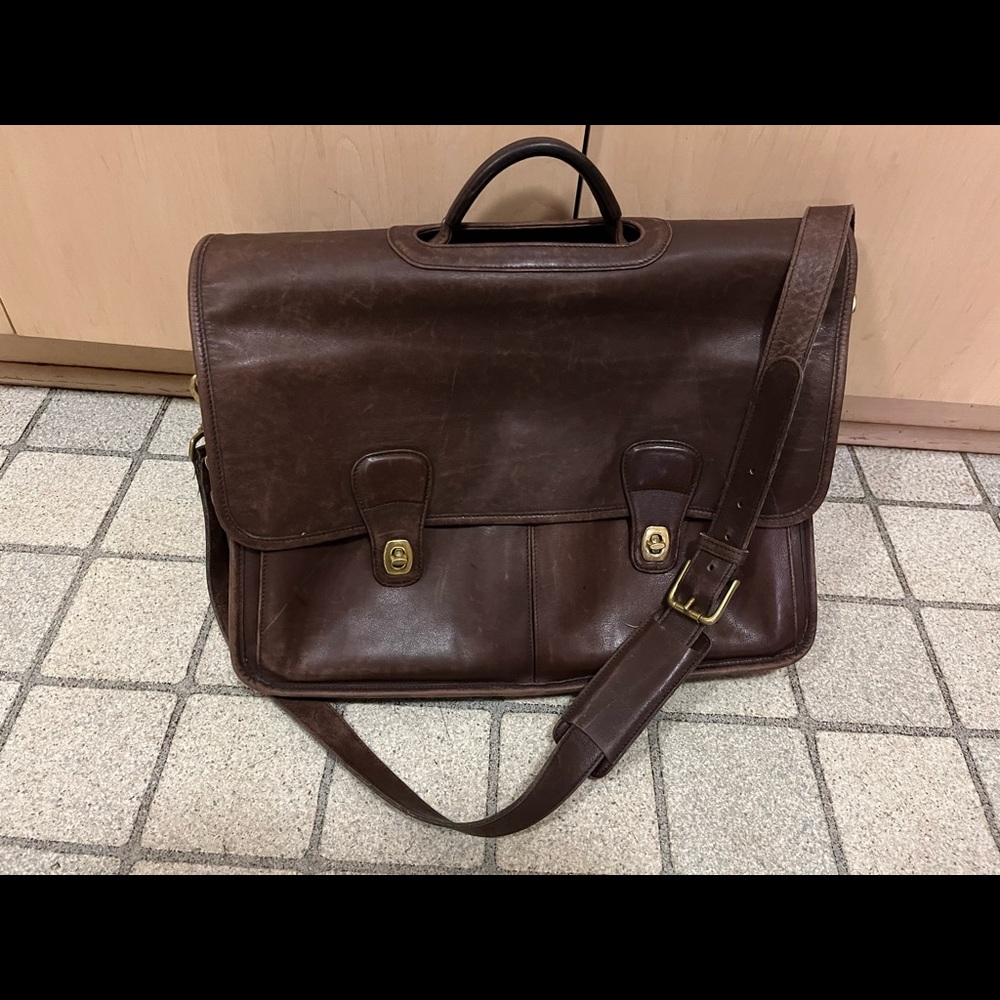 Vintage Coach Prescott Messenger Laptop bag brown